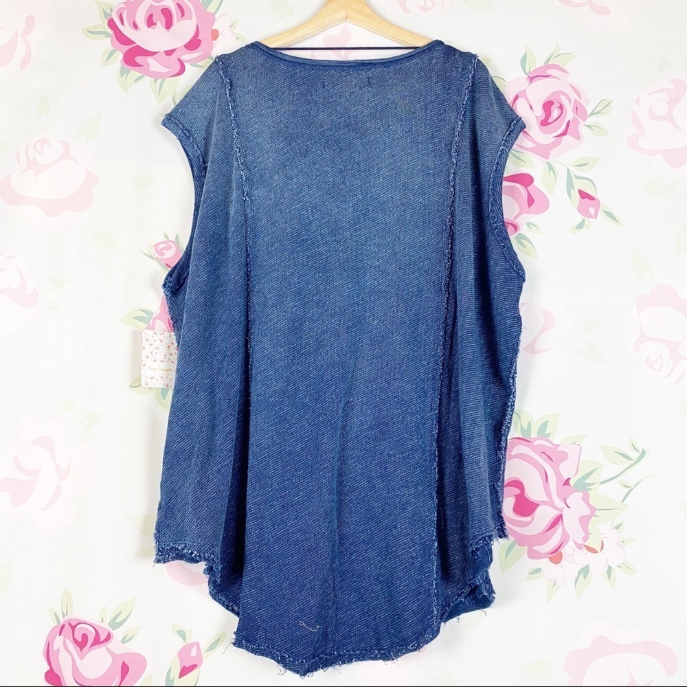 NEW Free People Harvey Muscle Distressed Oversized Tank Top Shirt M - Picture 11 of 15